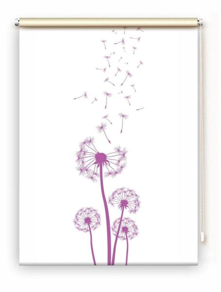 Rollo Dandelions lila , Rollo, Motivrollo, Rollo mit Druck, Fotorollo, bedrucktes Rollo, Fensterrollo,verdunkelndes Rollo, Sonnenschutz Rollo